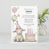 grillig lamsverjaardagsfeest kaart (Staand voorkant)