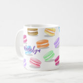 grillig macarons patroon gepersonaliseerd koffiemok (Voorkant links)