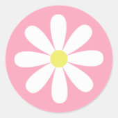 grillig madeliefje ronde sticker (Voorkant)