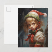 grillig meisje elf feestdagenkaart (Voorkant / Achterkant)