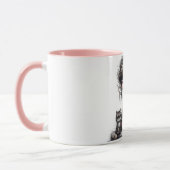 grillig meisje grote ogen met kat mok (Links)