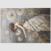 grillig meisje in een veld van paardenbloemen deco tissuepapier (Voorkant)