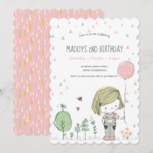 grillig meisje Kinder peuters verjaardagsuitnodigi