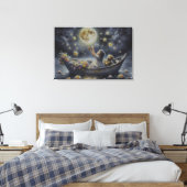 Grillig Meisje Maan Droom Fantasie Scene Canvas Afdruk (Insitu (Slaapkamer))
