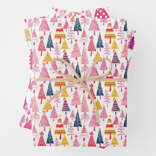 grillig met Snoep bekleed kerstboompatroon Inpakpapier Vel (In situ)