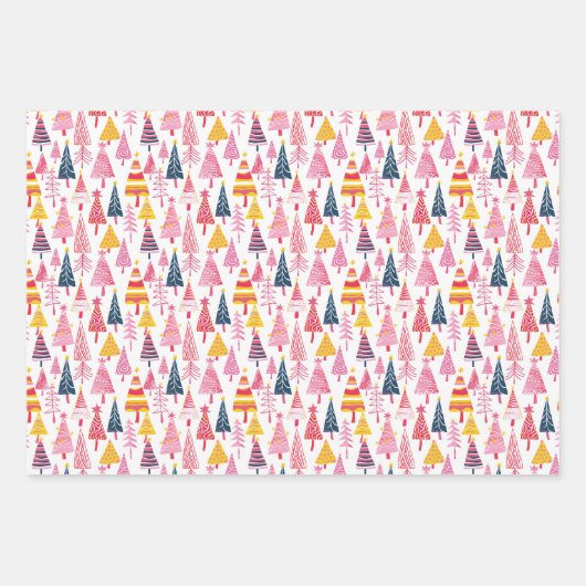 grillig met Snoep bekleed kerstboompatroon Inpakpapier Vel (Voorkant)