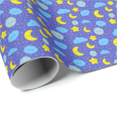 grillig nachtelijk hemelpatroon cadeaupapier (Rol Hoek)