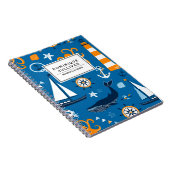 grillig nautisch scènepatroon gepersonaliseerd notitieboek (Rechterzijde)