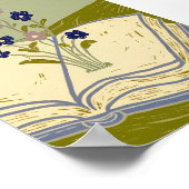 Grillig Open Boek met Illustratie van Wilde Bloeme Poster (Hoek)