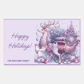 grillig Paarse rendier Rechthoekige Sticker (Voorkant)