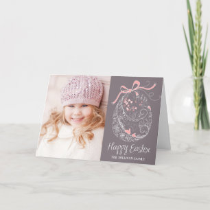 grillig paasei   Paarse Happy Easter Foto Feestdagen Kaart