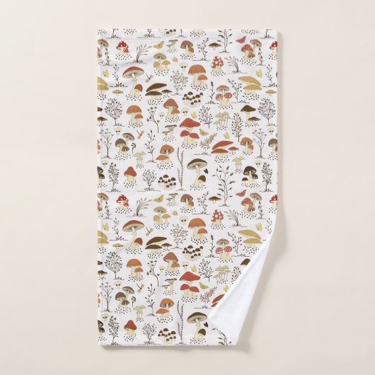 grillig paddenstoelenpatroon in het bos bad handdoek (Handdoek)