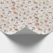 grillig paddenstoelenpatroon in het bos cadeaupapier (Hoek)