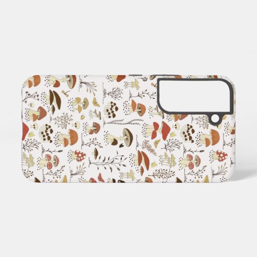 grillig paddenstoelenpatroon in het bos samsung galaxy hoesje (Achterkant horizontaal)