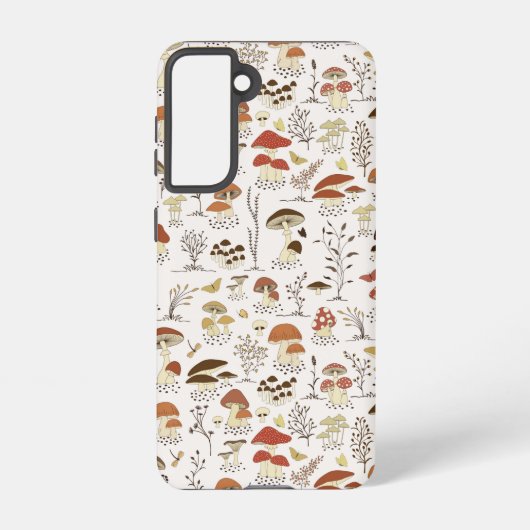 grillig paddenstoelenpatroon in het bos samsung galaxy hoesje (Achterkant)
