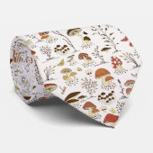 grillig paddenstoelenpatroon in het bos stropdas (Opgerold)