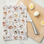 grillig paddenstoelenpatroon in het bos theedoek (Quarter Fold)