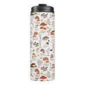 grillig paddenstoelenpatroon in het bos thermosbeker (Voorkant)