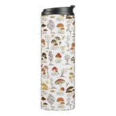 grillig paddenstoelenpatroon in het bos thermosbeker (Gedraaid links)