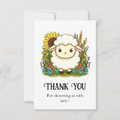 grillig pastelschaap Baby shower Bedankkaart (Voorkant)