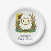 grillig pastelschaap Baby shower Papieren Bordje (Voorkant)