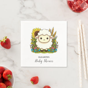 grillig pastelschaap Baby shower Servet