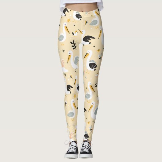 grillig pelikanenparadijs leggings (Voorkant)