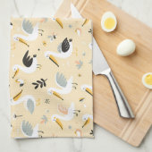 grillig pelikanenparadijs theedoek (Quarter Fold)