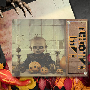 Grillig Poppenhuis Griezelige Halloween Feestdagenkaart