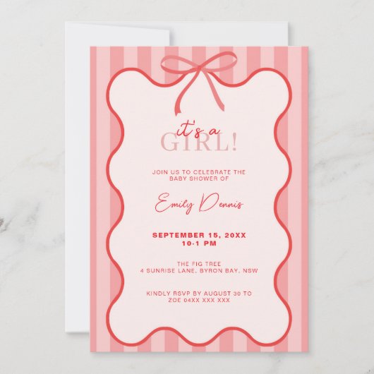 grillig retro border Baby shower Kaart (Voorkant)