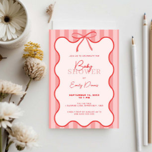 grillig retro border Baby shower Kaart