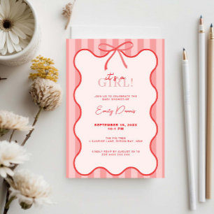 grillig retro border Baby shower Kaart