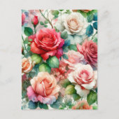 grillig Roos Briefkaart (Voorkant)