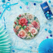 grillig Roos Papieren Bordje (Feest)