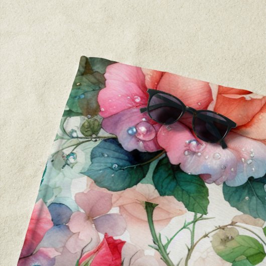 grillig Roos Strandlaken (In situ)