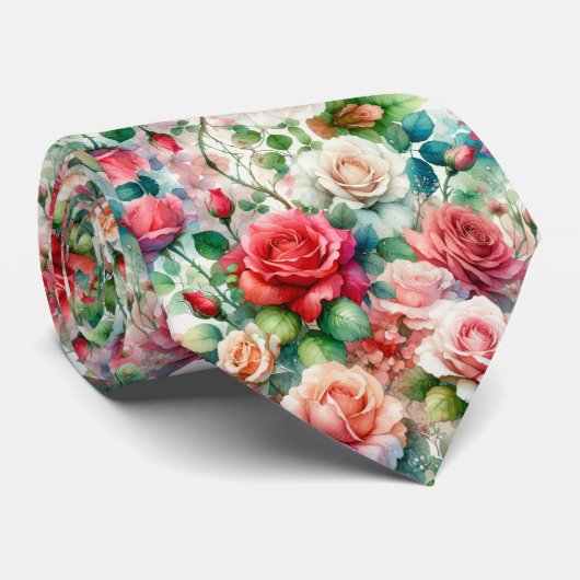 grillig Roos Stropdas (Opgerold)