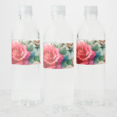 grillig Roos Waterfles Etiket (Flessen)