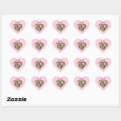 Grillig Roze Monogram Hart Fotocollage Sticker (Vel)