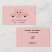 grillig roze varken visitekaartje (Voorkant / Achterkant)