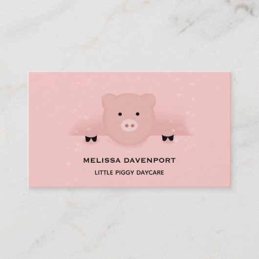 grillig roze varken visitekaartje (Voorkant)