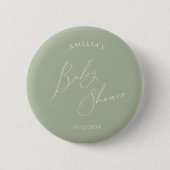 grillig salie groen Baby shower Ronde Button 5,7 Cm (Voorkant)