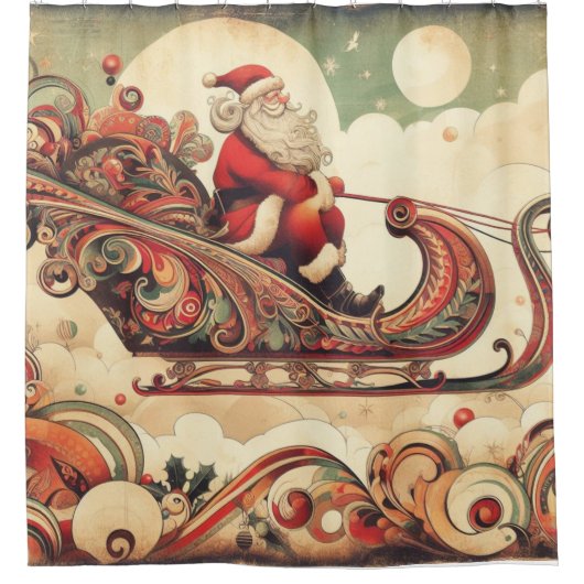 /grillig/santa/kerst douchegordijn (Voorkant)