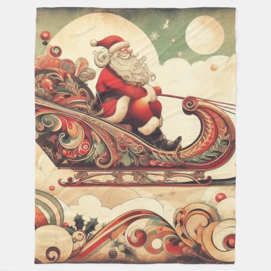 /grillig/santa/kerst fleece deken (Voorkant)