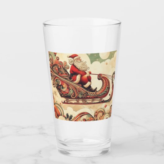 /grillig/santa/kerst glas (Voorkant)