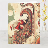 /grillig/santa/kerst kaart (Gele Bloem)