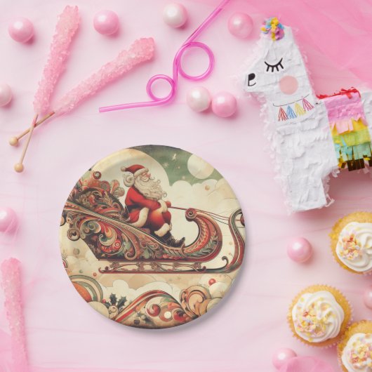 /grillig/santa/kerst papieren bordje (Feest)