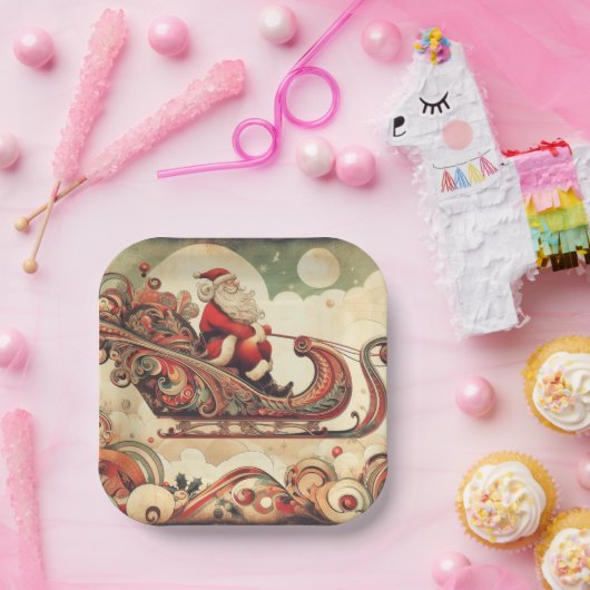 /grillig/santa/kerst papieren bordje (Feest)
