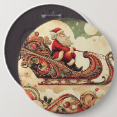 /grillig/santa/kerst ronde button 6,0 cm (Voorkant /achterkant)