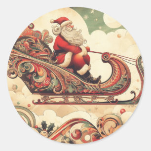 /grillig/santa/kerst ronde sticker