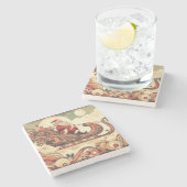 /grillig/santa/kerst stenen onderzetter (Zijkant)